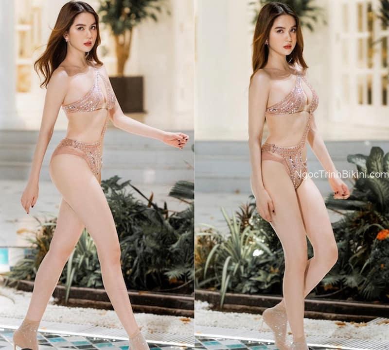 Ngọc Trinh diện nội y khoe chân dài 