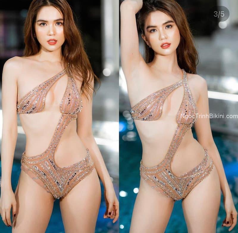 Vòng eo Ngọc Trinh uốn cong