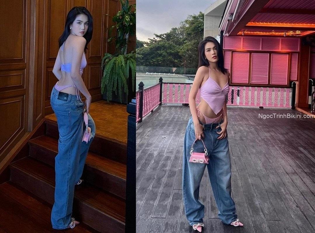 Ngọc Trinh khoe lồn cực sexy trong quần bò đường phố