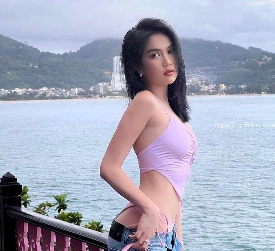Ngọc Trinh chụp ảnh nude bên hồ