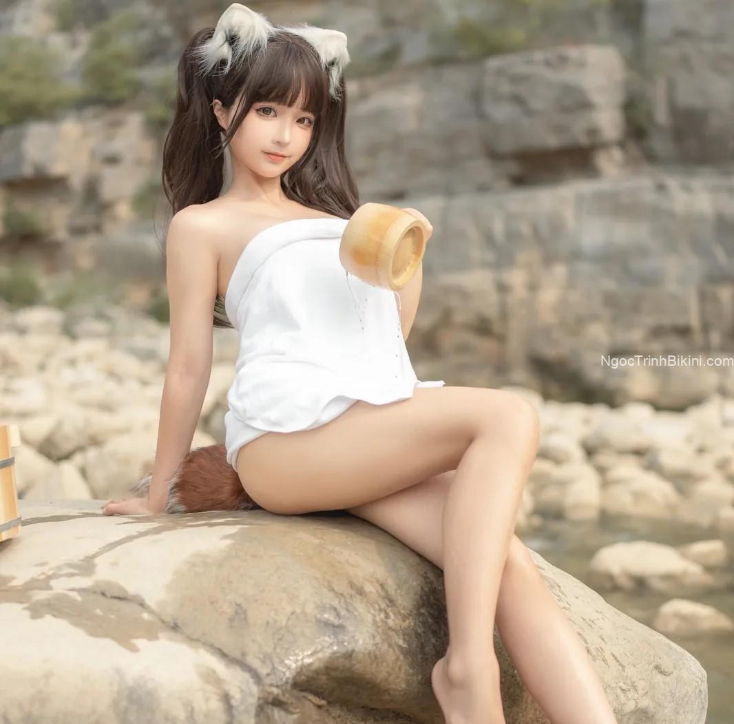 Gái xinh khỏa thân 100% bím múp vú tròn